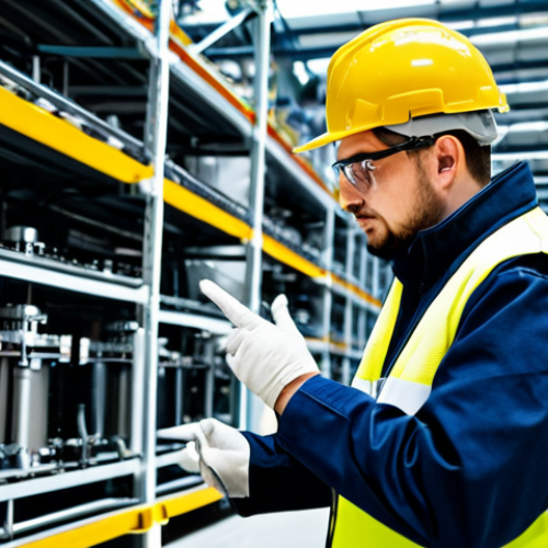 **

"A professional industrial safety engineer, fully clothed in appropriate PPE (Personal Protective Equipment) including a hard hat and safety vest, inspecting a manufacturing plant floor.  The environment includes machinery and visible safety signage.  Perfect anatomy, correct proportions, natural pose, safe for work, appropriate content, professional, modest, well-formed hands, proper finger count, natural body proportions, high quality."

**